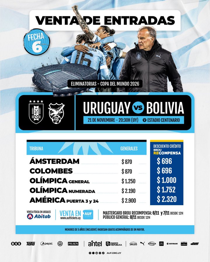 Comenzó la pre venta de entradas para Uruguay-Bolivia » Portal Medios ...