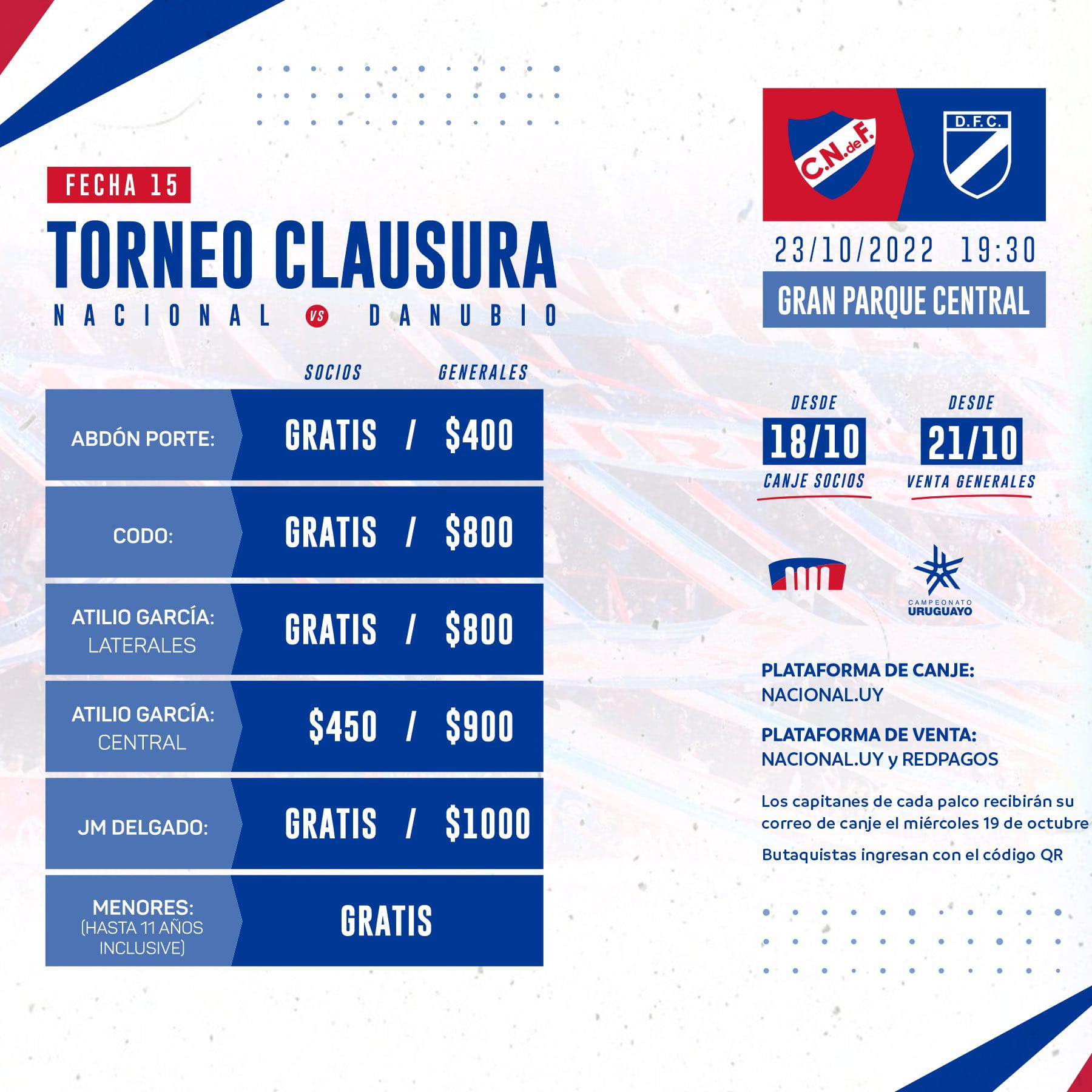 Los socios de Nacional ya pueden canjear las entradas para el partido ...